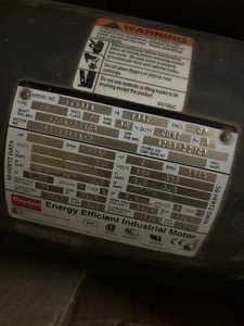 Dayton 2 HP, 1740 rpm, 208/230-460 V 3ph. 60 Hertz 1415 Rpm, 190/380 V 3ph. 50 Hertz - Imagen 1 de 2