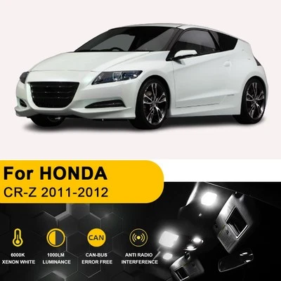 White LED Interior For HONDA CR-Z 2011 2012 Dome Lights Package Kit 12x+TOOL - Image 1 of 4