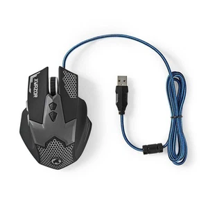 Nedis, Gaming-Maus mit Kabel – 2400 dpi, LED & 7 Funktionstasten, Schwarz - Bild 1 von 8