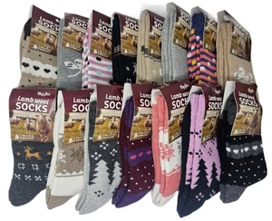 Womens Lamb Wool Crew Socks Ladies Warm Winter Sox, Size 9-11 15 Pack - Picture 1 of 3