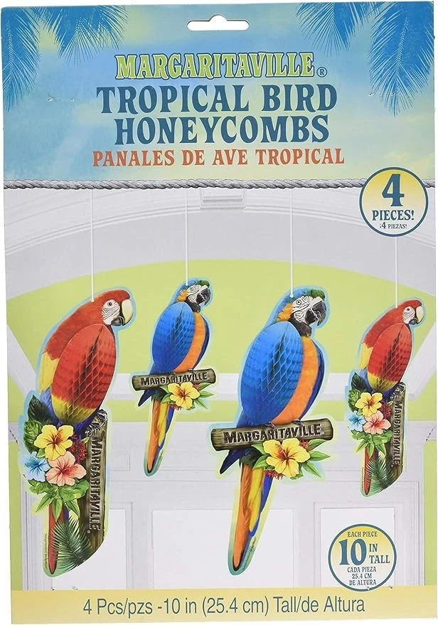 Amscan Margaritaville® Tropical Bird Party Honeycombs, 11.5", 4 Ct., One Size - Image 1 of 1