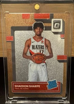 2022-23 Panini Donruss Optic Rated Rookie Shaedon Sharpe #249 Copper Glitter /99 - Image 1 of 2