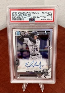 2021 Bowman Chrome Ezequiel Tovar Refractor Auto /499 PSA 9 OG Breaks Certified - Picture 1 of 2