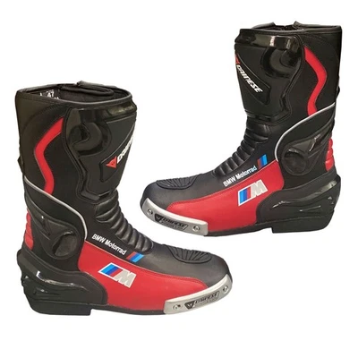 BMW M Motorrad Serie M Negro Rojo Moto Carreras Cuero Botas Protección Bicicleta Foto 1 de 4