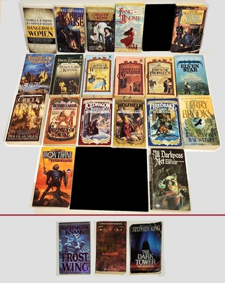 Lot of 22 Fantasy Books (Shannara/Belgariad/Dragonrealm/Modesitt/GRRM/Stoddard+) - Image 1 of 3