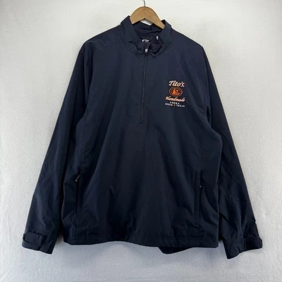 Titos Vodka Jacket Men's XL Blue 1/2 Half Zip Pullover Weather Tech Windbreaker - Image 1 of 4