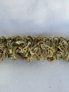 6 YARDS 1.5" WIDE CHENILLE BRUSH LOOP FRINGE TRIM gold brown chenille mix media - Picture 1 of 5