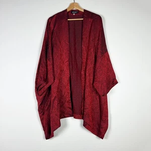 Eskandar Seidenmischung Chiffon vorne offen Oversize Paisley Print Muster Cardigan - Bild 1 von 4