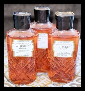 Bath & Body Works 10 oz Whisky Tostadas para Hombres 3 en 1 Cabello Rostro Gel Jabón Corporal x3 - Imagen 1 de 4