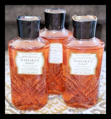 Bath & Body Works 10 oz Whisky Tostadas para Hombres 3 en 1 Cabello Rostro Gel Jabón Corporal x3 - Imagen 1 de 4