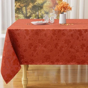 Rectangle Thanksgiving Tablecloth Waterproof Jacquard Fall Table Cloth Damask... - Picture 1 of 9