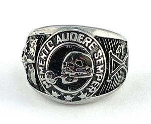 Anillo estilo motociclista para hombre Memento Audere Semper calavera talla 10 acero inoxidable 64 - Imagen 1 de 4