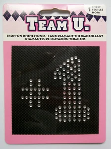# 1 Iron-On Rhinestones Aplique Free Shipping 2-1/2 x 2-1/4 Inches Silver - Picture 1 of 2