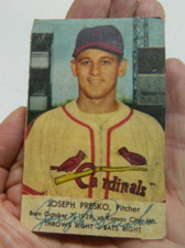 1953 Hunter Wieners Joseph Joe Presko St Louis Cardinals Baseball Card