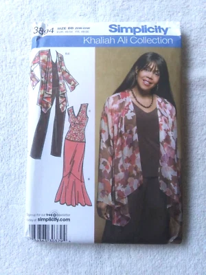 Simplicity 3894 Plus Size Pattern Knit Top Pants Skirt Drape Jacket~20W-28W~New - Image 1 of 4