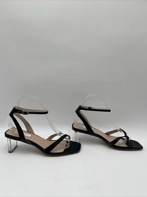 Women’s Saks Fifth Avenue Fiora Transparent-Heel Sandals Black Size 8.5M - Image 1 of 4