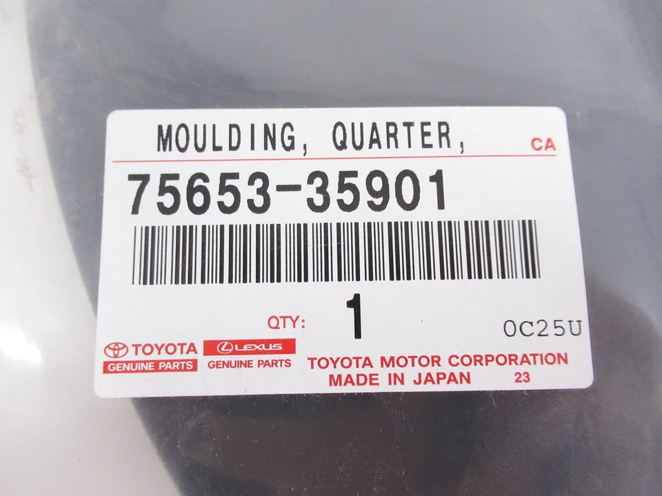 7565335901 Genuine Toyota Moulding Quarter Outside Rear RH 75653-35901