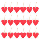 50 Pcs Hanging Wooden Heart-Shaped Crafts Baubles Ornaments Painted