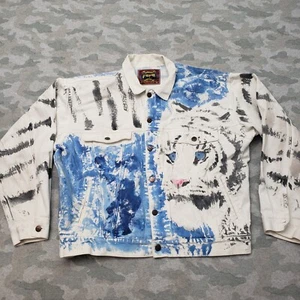 Vintage Pepe Jacket Womens XL White Tiger Classic Styling Pockets Long Sleeve - Picture 1 of 11