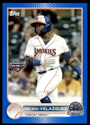 2022 Topps Pro Debut BLUE /150 Nelson Velazquez Tennessee Smokies #PD-72 - Image 1 of 2