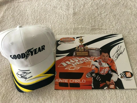 TONY STEWART Winston Cup Champion 2002 POSTER & GDY Hat BOTH signed autographed Cover