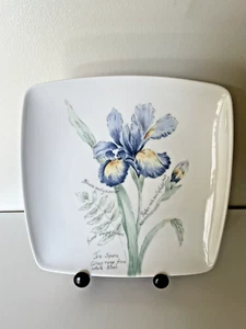 Lenox Artist Sketchbook Plate Iris Square White Dinner Lunch Or Salad 8.5" - Picture 1 of 6