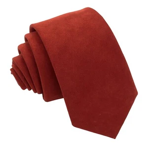 Corbata delgada moderna premium de gamuza de óxido liso para hombre de DQT - Imagen 1 de 1