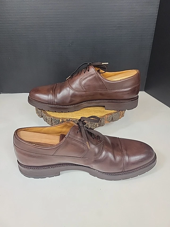 Zapatos con cordones Paul Stewart Stuarts Choice 8144 de cuero marrón para hombre 9,5 puntera Foto 1 de 4