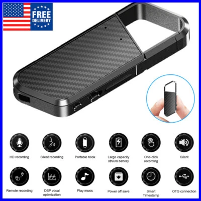 Spy Digital Voice Activated Mini Sound Audio Recorder Dictaphone MP3 Player+32GB - Image 1 of 4