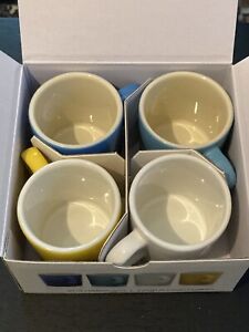 A New Boxed set 4no Multicoloured Le Creuset Stoneware Espresso Coffee Cup Mugs