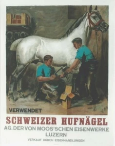Original Vintage Poster SWISS HORSE SHOES VON MOOS um 1930 - Bild 1 von 1