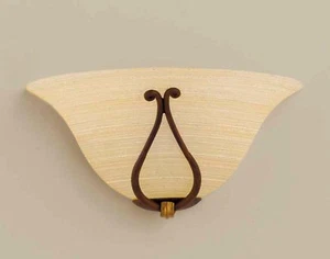 APPLIQUE A 1 LUCE FERRO BATTUTO RUGGINE-ORO COLL.PRE ART.AP109/30 - Picture 1 of 1