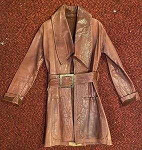 1960s EAST WEST MUSICAL INSTRUMENTS LEATHER JACKET - Rare Early Freak Design - Picture 1 of 13