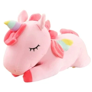Plush 10" Pink Unicorn Horse Soft Stuffed Huggable Animal Toys Children Girl - Picture 1 of 5
