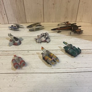 POE’S X-WINB FIGHTER STAR WARS SPACE SHIP Lot Set 8 Metal Plastic Micro Machine - Picture 1 of 14