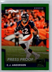2017 Donruss Press Proof Green CJ C.J. ANDERSON #5 DENVER BRONCOS 🏈 - Picture 1 of 2