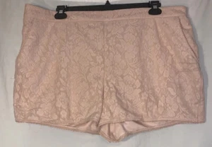 Forever 21 Plus Light Pink Blush Floral Lace Women’s Shorts W/ Pockets- Size 3X - Picture 1 of 8