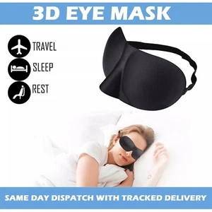 Augenbedeckung Schlafmaske 3D weich gepolstert Augenmaske Verdunkelung Nacht Reise Augenbinde - Bild 1 von 13