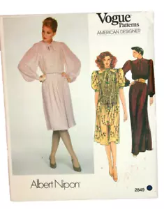 Vogue American Designer Albert Nipon 2849 Career Dress Pattern Size 12 Unut FF - Picture 1 of 4