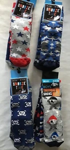 3 Pairs Boys Slipper Socks with Goal, Camouflage, Dog Bones or Stars & Stripes - Picture 1 of 3