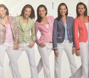 Uncut Simplicity 4698 Sewing Pattern 5 Styles Cropped Blazer Jacket Sizes 6-12 - Picture 1 of 4