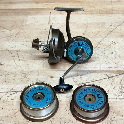 Carrete de pesca Martin modelo 130 Sea-O-Matic cara abierta Mohawk NY hecho en Francia Foto 1 de 4