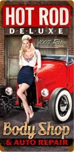 Hot Rod-Body Shop Metal Sign - Picture 1 of 1