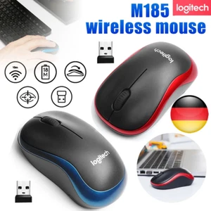 ✅Logitech M185 Mouse Kabellos Funk & USB Empfänger 1000DPI Kabellose maus✅ - Zdjęcie 1 z 14