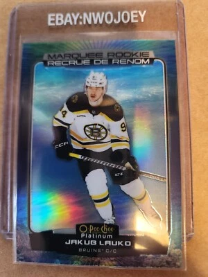JAKUB LAUKO 2022-23 OPC PLATINUM #289 'AQUAMARINE' MARQUEE RC /149 RARE BRUINS - Image 1 of 2