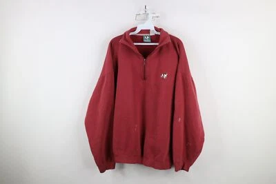 Vtg 90s Big Dogs Mens Large Distressed Spell Out Half Zip Pullover Sweatshirt - Image 1 of 4