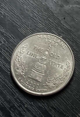 2000 P Maryland State Quarter Cent Coin From US Mint 25 Cents The Old Line 1788 - Image 1 of 3