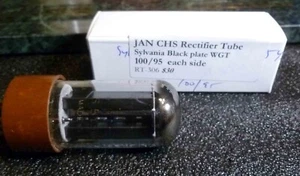 Jan CHS Sylvania 5Y3 WGT Black plate rectifier tube 100/95 each side - Picture 1 of 4