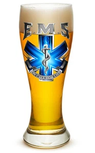 EMS- "ON CALL FOR LIFE"- LARGE PILSNER BEER GLASS - Picture 1 of 1