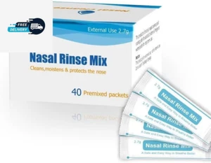 Neti Pot Salt Packets, Individually 40 Saline Packets, Nasal Wash Refill Kit, Si - Picture 1 of 12